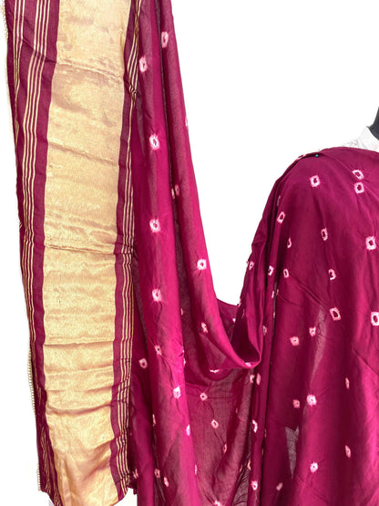 Modal silk traditional bandhani dupatta - Aesthetics Designer Label