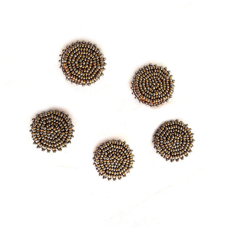 golden Beadwork handmade buttons Aesthetics Designer Label