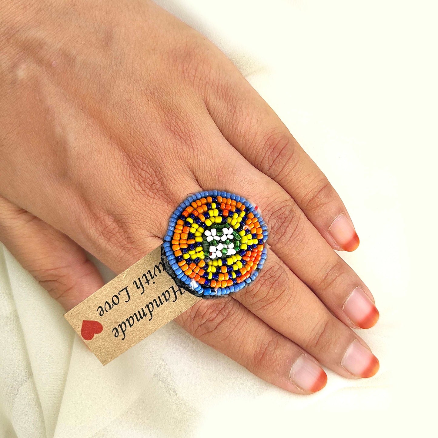 Kutchi beadwork rings - Aesthetics Designer Label