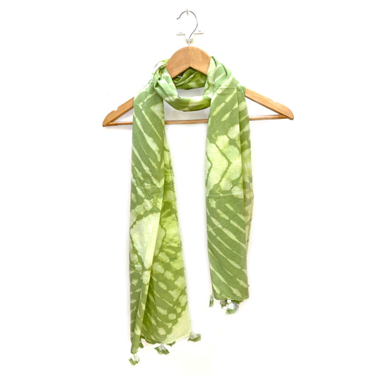 Green shibori jaipuri cotton stoles - Aesthetics Designer Label