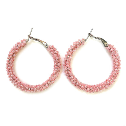 Aesthetics beautiful bead work hoop earring for women - Aesthetics Designer Label