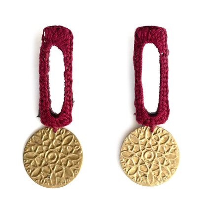 Rectangular mirror thread work earring for girls and women - Aesthetics Designer Label