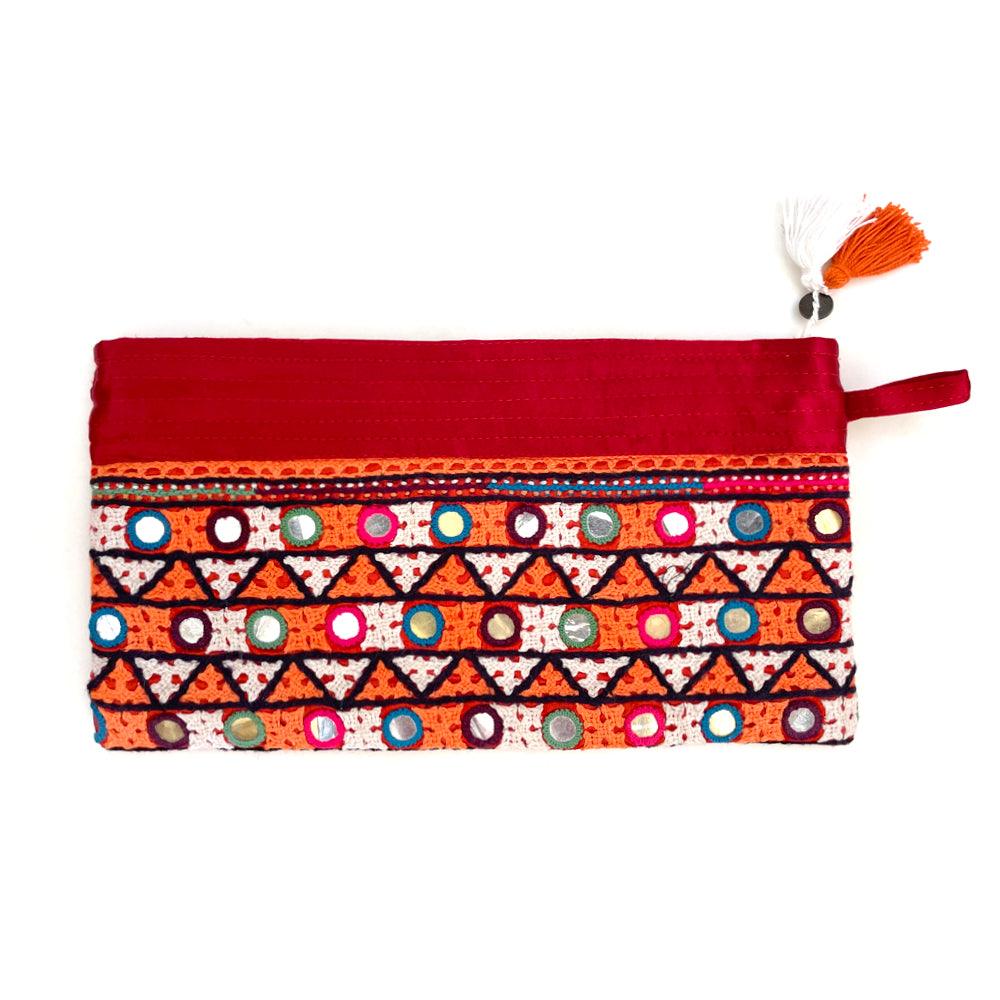Buy Hand embroidered red wallets online